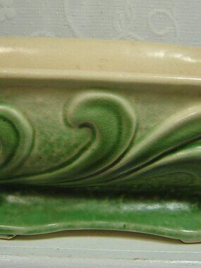 Vintage Brush McCoy Princess Line green & cream colored planter